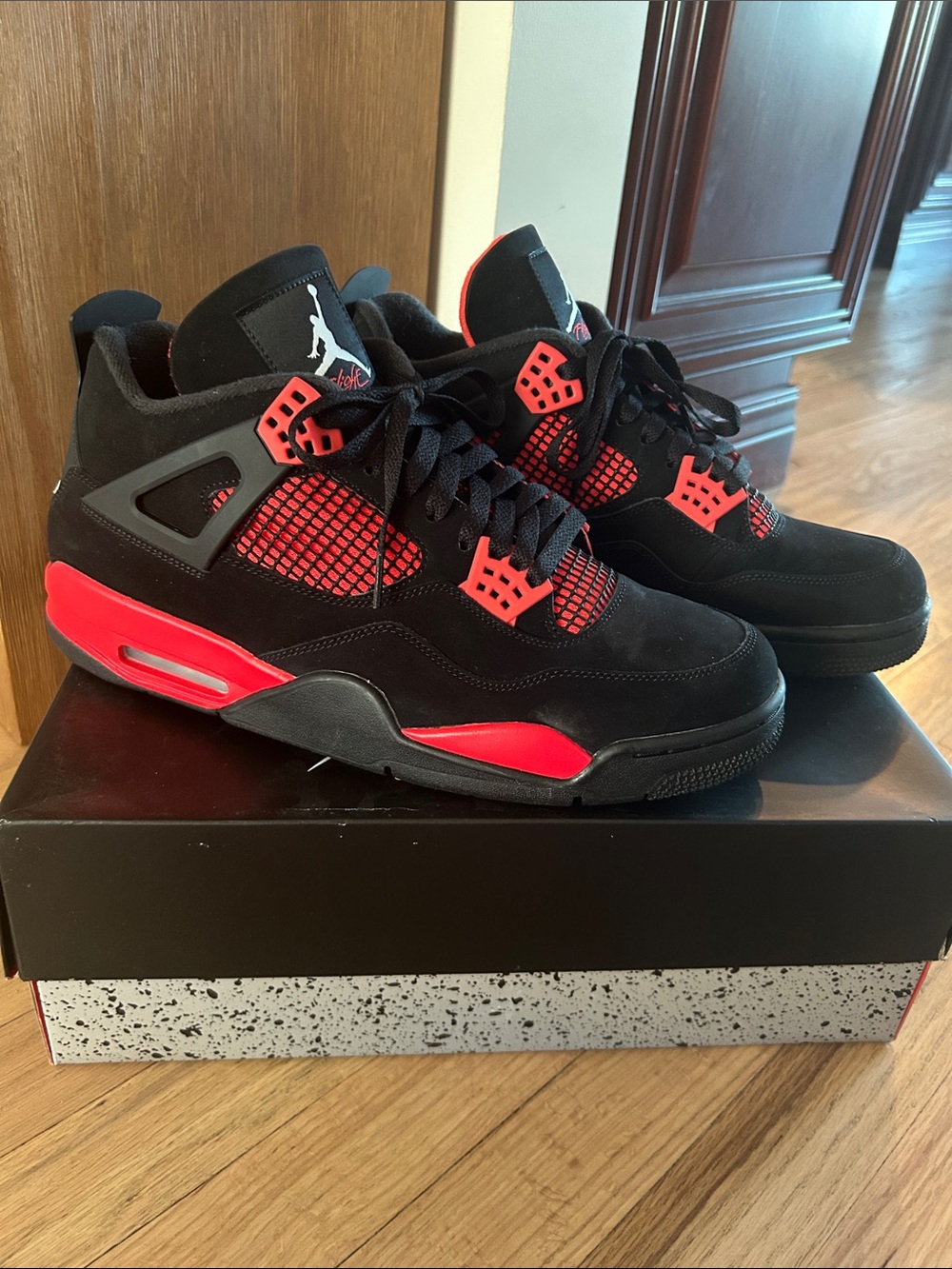 Air Jordan Black and Red Retro Basketball Sneakers- Brand New!